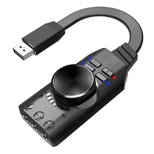 New USB External Sound Card Virtual 7.1 Channel Adapter Plug For PC Laptop PS5 - Picture 1 of 9