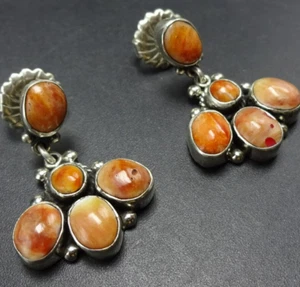 FEDERICO JIMENEZ Sterling Silver SPINY OYSTER SHELL Cluster EARRINGS Pierced - Picture 1 of 13