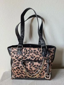 Ellen Tracy Purse Faux Leather Tote Print Pony Hair Fur Shoulder Bag Handbag - Picture 1 of 11