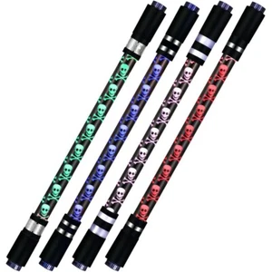 4er Pack Halloween LED-Rotationskugelschreiber - Lustiger Schädel, Rutschfest - Bild 1 von 5