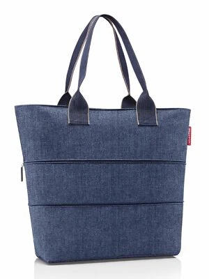 reisenthel Shopper e1 Shopper Tasche Herringbone Dark Blue dunkelblau Neu - Bild 1 von 3