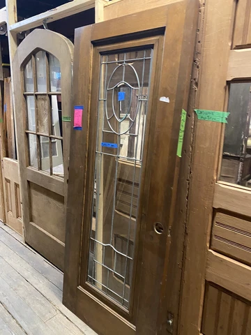 Vintage Leaded Glass Door Pantry Door Antique Door Cover