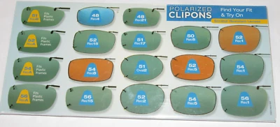 VINTAGE 1990s POLARIZED 'CLIPONS' SUNGLASSES STORE DISPLAY SIGN! 13x6"! SHAPES! Foto 1 de 4