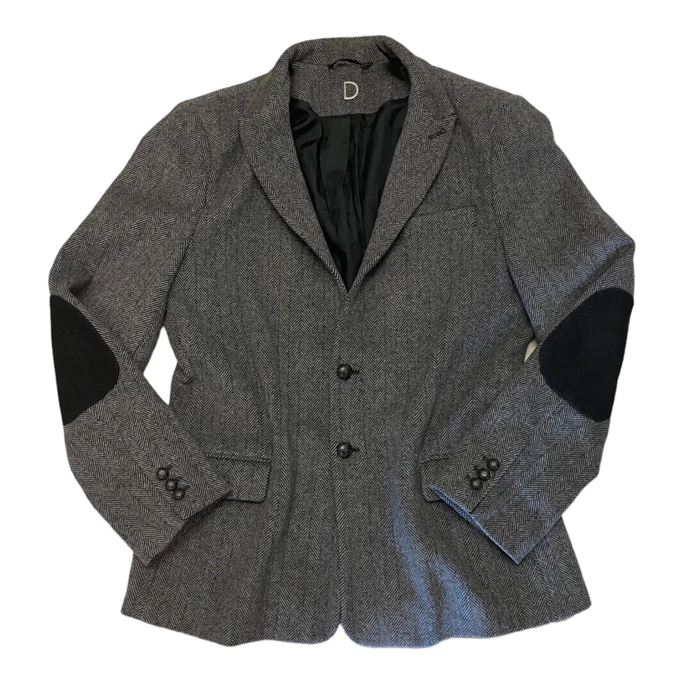 Troy Smith мужской большой серый Herringbone пальто с подкладкой в отличном состоянии локоть подушечки - Изображение 1 из 4