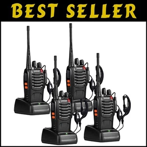 Wiederaufladbare Funkgeräte mit Taschenlampe - 16 Kanal Walkie Talkies 4er Set - Bild 1 von 9