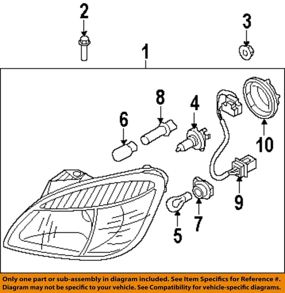 Componentes de faros delanteros KIA OEM 04-23 Rio 1864960556L Foto 1 de 1