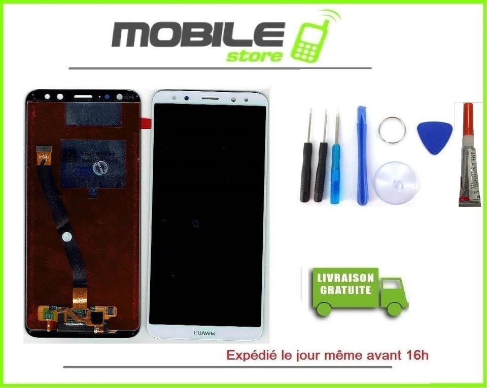 Vitre Tactile + Ecran LCD Pour Huawei Mate 10 Lite RNE-L21 L01 Blanc Outils Coll - Photo 1/1