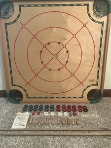 Carom And Crokinole Vintage '100 Play' Board Game - Picture 1 of 5