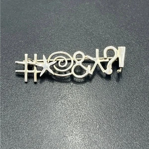 Broche prendedor vintage 1993 plata esterlina abstracto modernista Cussin marcado MW 1993 - Imagen 1 de 12