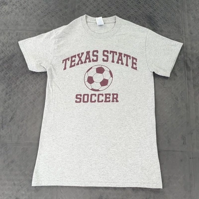 Texas State Bobcats Soccer Shirt Gray Gildan Short Sleeve Women Small - Image 1 of 4