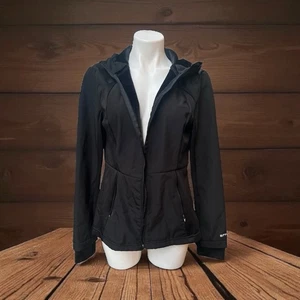 Spyder Black Jacket Hood Pockets Faux Fur Inside Size L - Picture 1 of 16