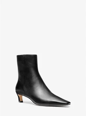 Michael Kors Cosmo Kitten Heel Ankle Boots – Black Leather - Size 7 -NEW - Image 1 of 4