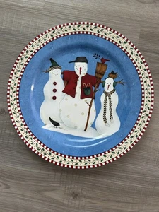 Sakura Debbie Mumm Snowman Chop Plate Christmas Serving Tray Platter 12.5" - Picture 1 of 2
