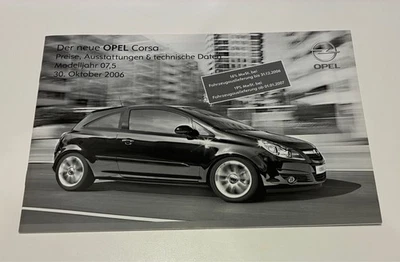 2007 Opel Corsa спецификации брошюра - GM Европа - опубликовано октября 2006 - Изображение 1 из 3