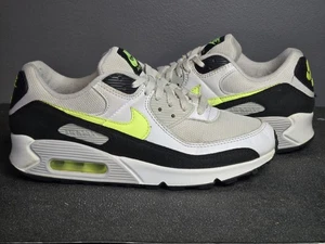 Nike Men's Air Max 90 White Black Hot Lime Grey Volt CZ1846-100 Mens Size 8 - Picture 1 of 5