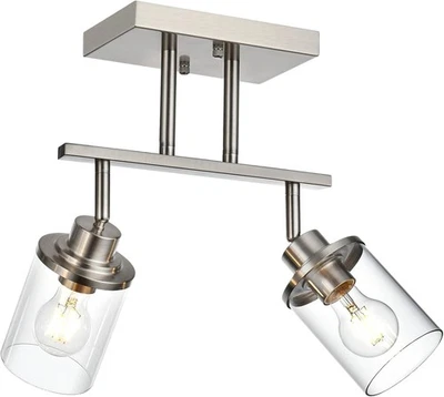 Brushed Nickel 2-Light Track Lighting Fixtures - Image 1 of 4