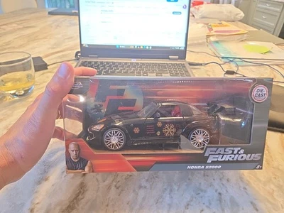 JOHNNY'S HONDA S2000 黑色 "FAST & FURIOUS" 电影 1:24 压铸模型 JADA 99557 — 第 1/3 张图片