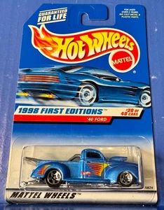 1998 Hot Wheels 1940 Ford Pickup Truck #654 20 of 40 First Edition Blue. - Picture 1 of 2