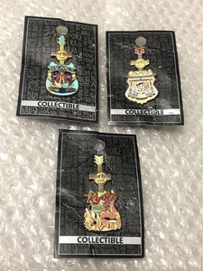 Hard Rock Cafe Osaka Kyoto City Guitar Pin Badge Set 3 Types Used - Picture 1 of 5