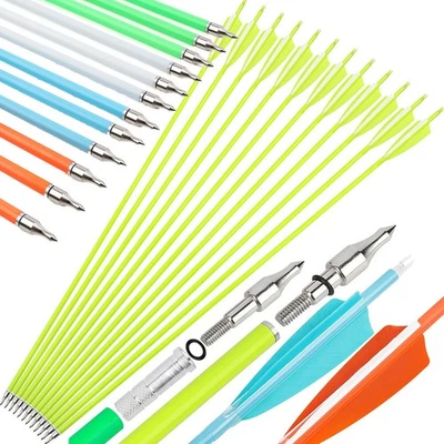 Archery Carbon Arrows 30" SP500 600 Feathers Recurve Compound Bow Target Hunting - Image 1 of 4