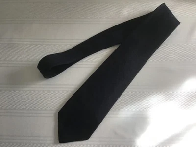 Vintage 1990s Polo Ralph Lauren Linen Tie (navy blue) T10 - Image 1 of 3