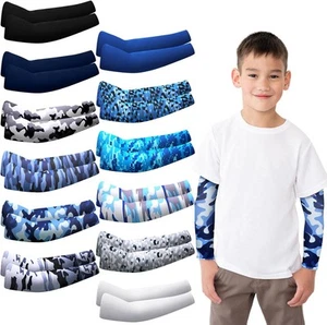 Xuhal 12 Pairs Arm Sleeves for Kids Baseball 8-10 Years, Stylish Color - Picture 1 of 6