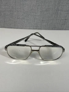 Vintage Safilo 3034 Gray Square Silver Pilot Metal Sunglasses Italy FRAMES ONLY - Picture 1 of 11