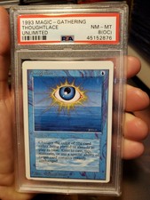 MTG Unlimited Thoughtlace PSA 8 (OC) NM Magic the Gathering Card miscut misprint