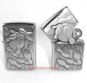 Encendedor ZIPPO BOWLING con emblema Trick-Zippo Brushed Chrome Strike Pins NUEVO EMBALAJE ORIGINAL - Imagen 1 de 2