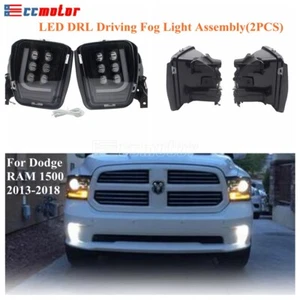 Front LED Fog Lights w/ DRL Assembly For Dodge RAM 1500 2013 2014 2015 2016 2018 - Picture 1 of 11