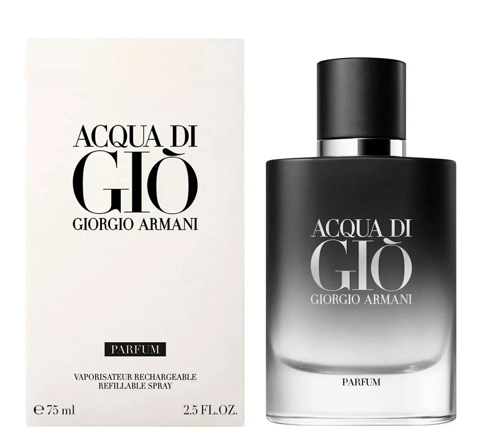 Armani Acqua di Gio PARFUM 男士可重复充装 2.5 盎司 / 75 毫升全新密封盒 — 第 1/1 张图片