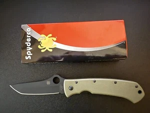 New Spyderco Lum Tanto OD Green G10 M390 C46GODBK Discontinued Limited Exclusive - Picture 1 of 9
