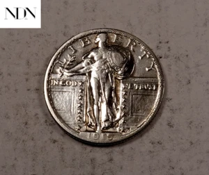 Cuarto Standing Liberty 1919 - AU/sin circular - 90 % plata #Q703 - Imagen 1 de 3