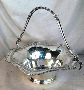 LG SILVER BASKET SIMPSON HALL & MILLER  SILVERPLATE c.1920'S - Picture 1 of 6