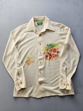 Vintage 70s Joe Namath By Arrow Beige Button-Up Shirt M Leisure Wear