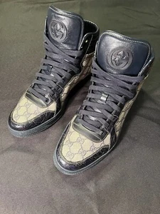 ZAPATOS ALTOS GUCCI COCODRILO LONA CUERO GG TALLA 8 SE ADAPTA A NOSOTROS 8.5 AUTÉNTICOS - Imagen 1 de 24