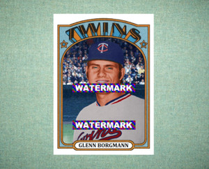 Glenn Borgmann Minnesota Twins 1972 Style Custom Baseball Art Card