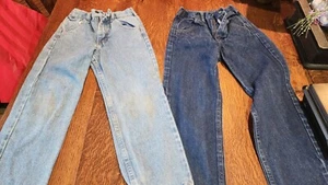 Boys Lot Of 2 Pairs  Size 7 Rustler Jeans Elastic Waist - Picture 1 of 18