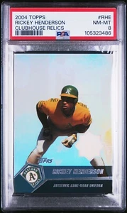 2004 Topps Clubhouse Relics RICKEY HENDERSON PSA 8 - Picture 1 of 2
