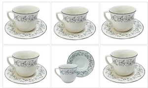 SET 12, Royal Premium Ceramic Coffee Mugs Cups with Saucers, IN GIFT PACK, 220ML - Picture 1 of 1