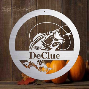 Metal BASS Monogram, 30" 14ga steel sign - Picture 1 of 2