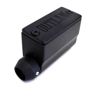 OUTLAW 3/4" BORE BLACK REAR BRAKE MASTER CYLINDER FOR HARLEY FORWARD CONTROLS - Picture 1 of 4