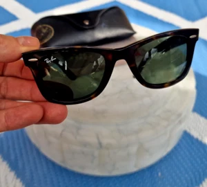 Occhiali da sole Ray Ban 'RB 2140 902 Wayfarer' nero/marrone Made in Italy ***RARI - Foto 1 di 8