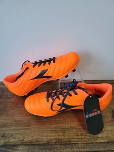 Diadora Soccer Cleats Pichichi Jr Kids Orange black NEW w/tags+box Size 6 (7.5w) - Picture 1 of 11
