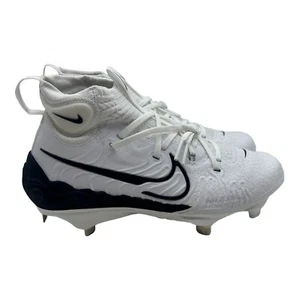 Nike Alpha Huarache NXT Metal Baseball Cleats Men's Size 8 White Navy DJ6517-103 - Picture 1 of 7