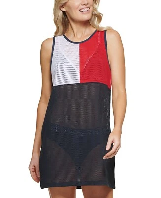 Tommy Hilfiger Mujer Colorblocked Perforado Playa Natación Cubrimiento, S/M Foto 1 de 4