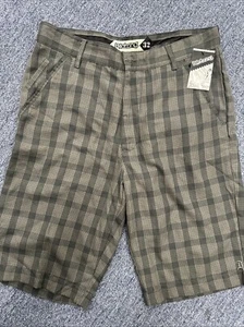 BILLABONG Men`s Shorts Size 32 Flat Front Plaid Brown New With Tags - Picture 1 of 5