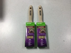2 Shur-Line 1 1/2” PENNELLO piatto vernice legno bordo macchia bianco setola Cina NUOVO - Foto 1 di 9
