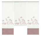 Design Mini Flächenvorhang Set bestickt rose mit Blende Schiebevorhang 4044