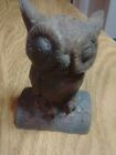 VTG CAST IRON SMALL OWL BANK,  4 INCHES HIGH,  NICE SHAPE FOR AGE
